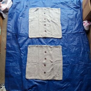 Elegant Cream Buttoned Pillow Covers